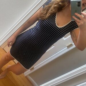 Striped Navy and White Dress